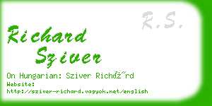 richard sziver business card